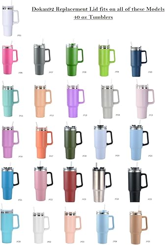 Miniatura 6 de Accesorios para vasos, tapa de vaso de repuesto para vasos de Dokan92 de 40 onzas (negro), a prueba de fugas y derrames y resistentes a salpicaduras
