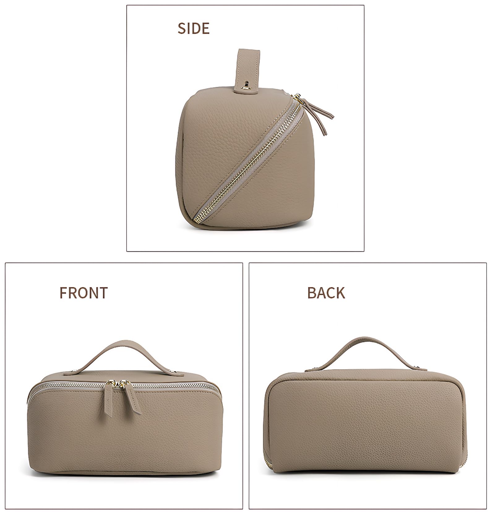 Bolsa de viaje de maquillaje Cosméticos de cuero Bolsa de inodoro