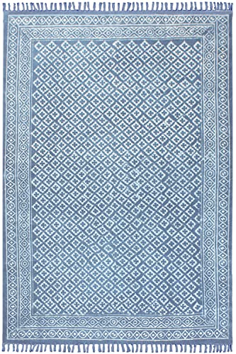 Tapis de sol durable Dhurrie Dabu imprimé fait main - 2