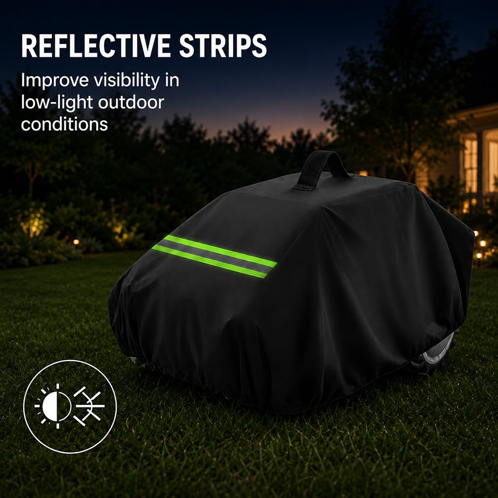 Funda para Cortacésped Robótico para ALKO Premium Robolinho 822 W, Cubierta Impermeable De Tela Oxford con Cordón para Jardín Exterior, Green Reflective Strip
