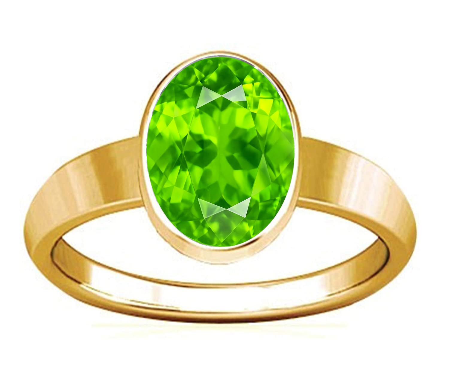 Natural Peridot Gemstone Plain Design Ring • Mercury Budh Stone • Green Olivine Ring •Spiritual Energised-image-46