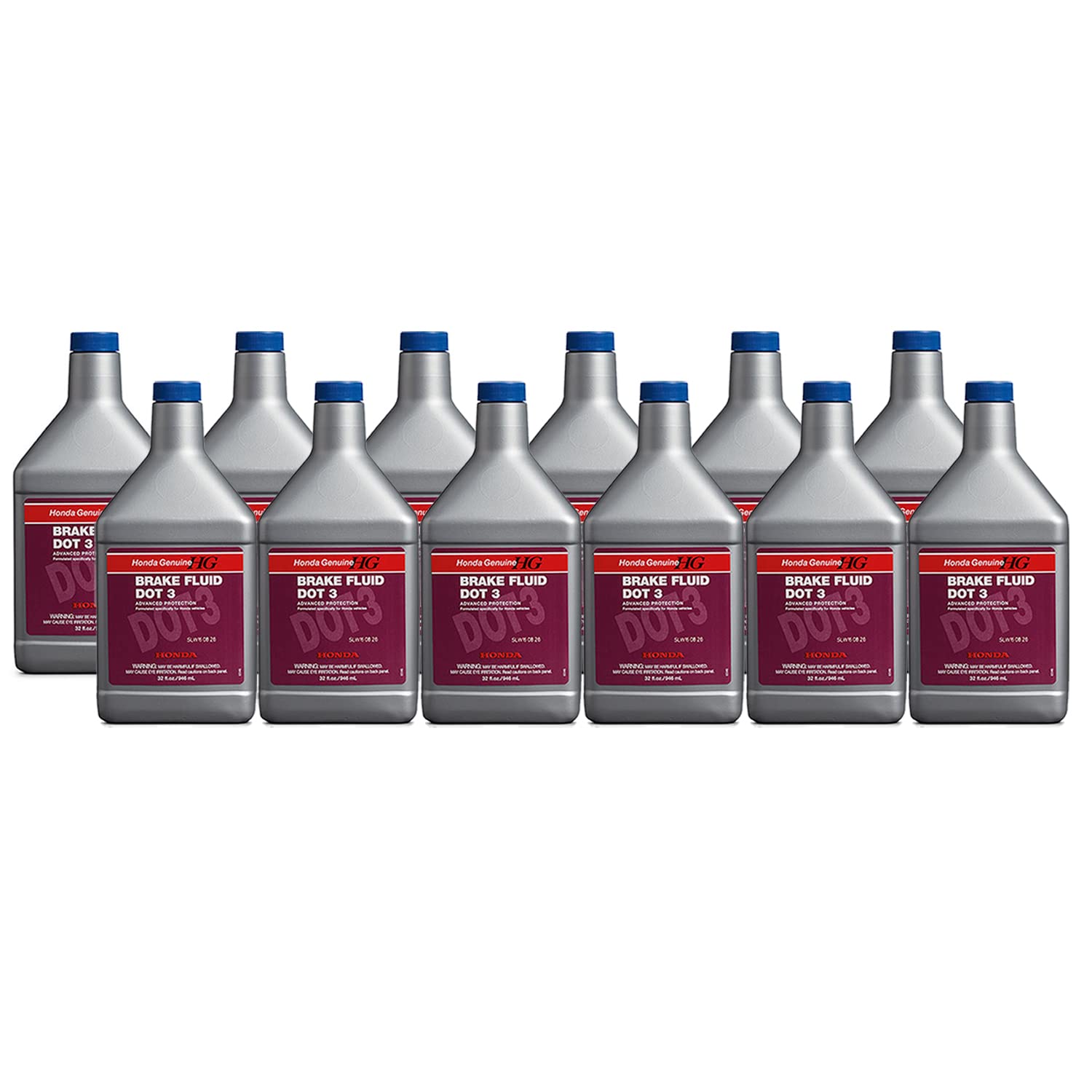 Genuine OEM Brake Fluid DOT 3 12 Quarts Advanced Protection (12x1 Qt) For Honda Accord City Civic CR-V CR-Z Element Passport Element Prelude Wagovan