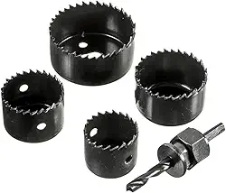 Conjunto de 4 Serras Copo para Madeira, Gesso e Plástico, 32mm, 38mm, 44mm, 54mm