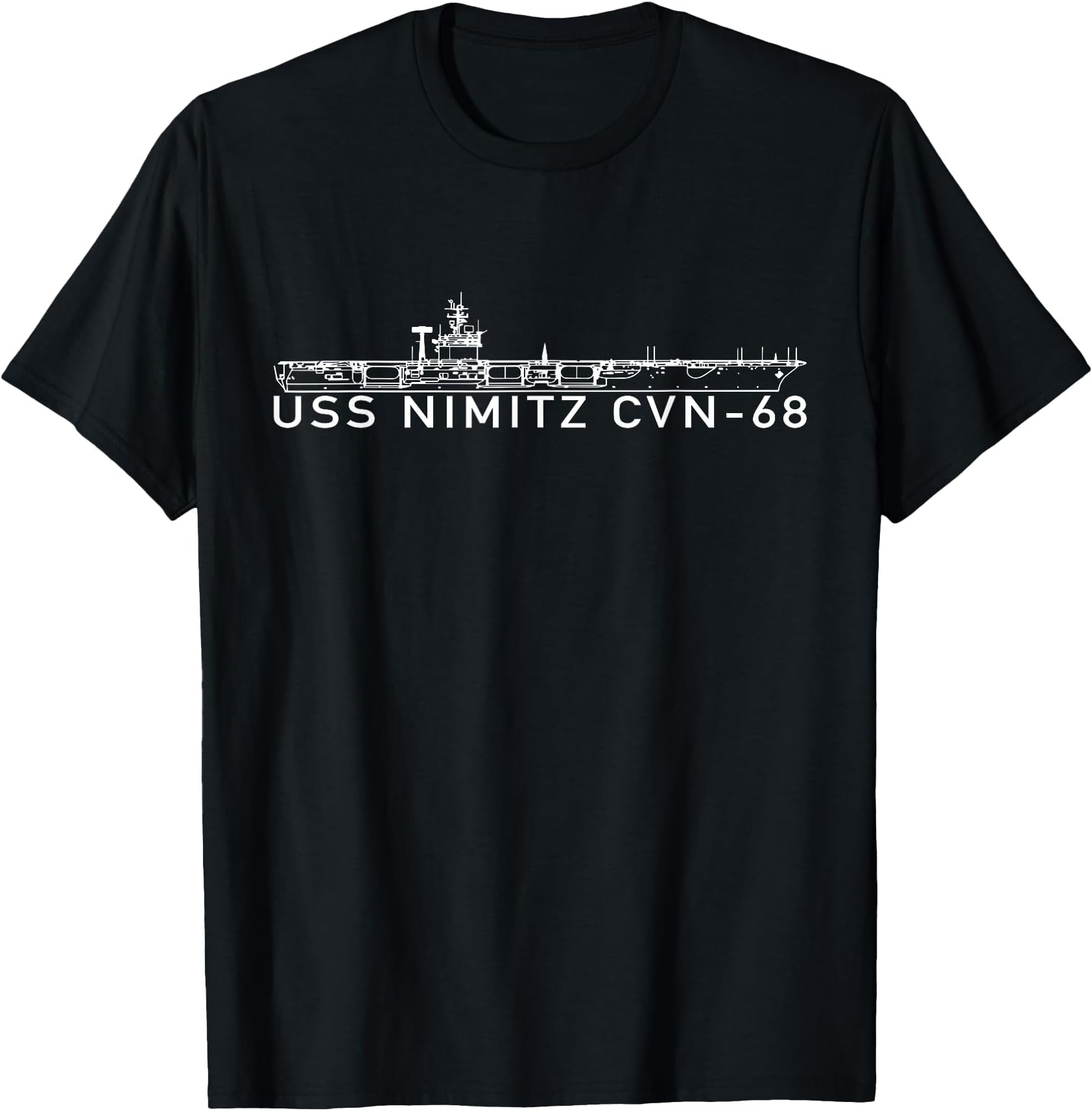 USS Nimitz Supercarrier American Aircraft Carrier T-Shirt - Black - Men's Medium