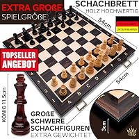 APEQi® Luxus Schach - extra großes Schachspiel Holz HOCHWERTIG [ 54x54cm ] – Ansicht 2