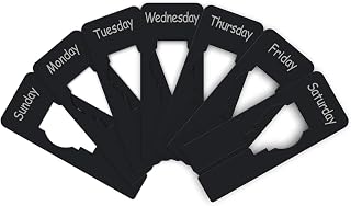 Rectangle Size Dividers - Days of The Week (Black with Silver Print)