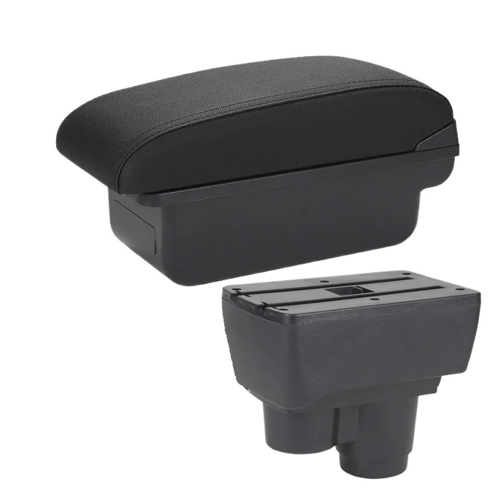 Hguvsjd Armrest Box For Dacia For Duster 2019 2020 2021 2022 2023 2024 Center Console Armrest Storage Box Decoration Accessories Car Armrests(C Black line NO USB)