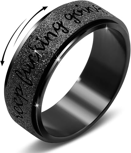 Anillo giratorio para la ansiedad para hombres anillo con inicial de acero inoxidable, anillo antiansiedad, anillo para aliviar el estrés, anillos