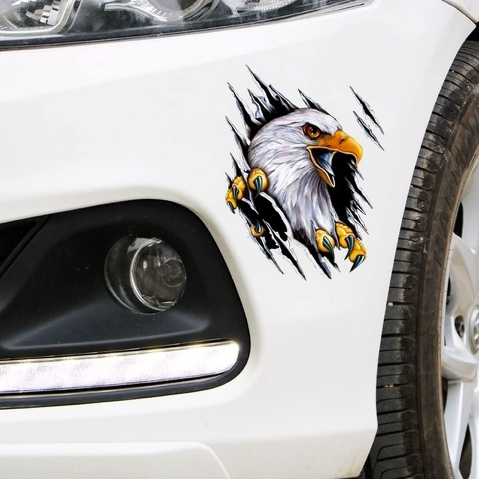 3D Bald Eagle Car Sticker Vinyl Decal - 2-Pack For Covering Scratches, 7.1x9.4 Inches - View #5