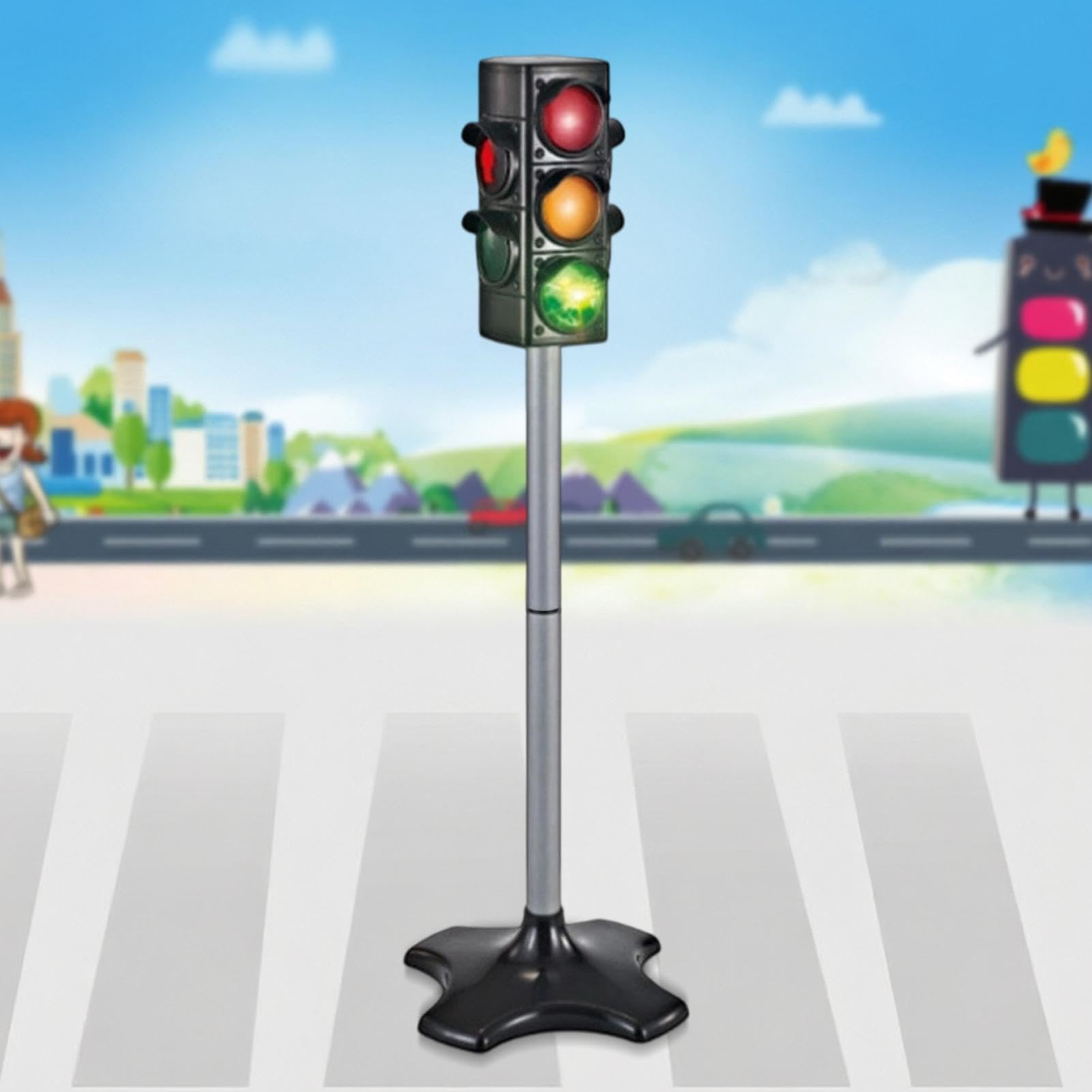 Ampel 71,9 cm leichtes pädagogisches Lernspielzeug mit Licht- und | Simulations-Sicherheits-Verkehrsampel für Wohnzimmer, Kinderzimmer, Rollenspielbereich und Tischplatte
