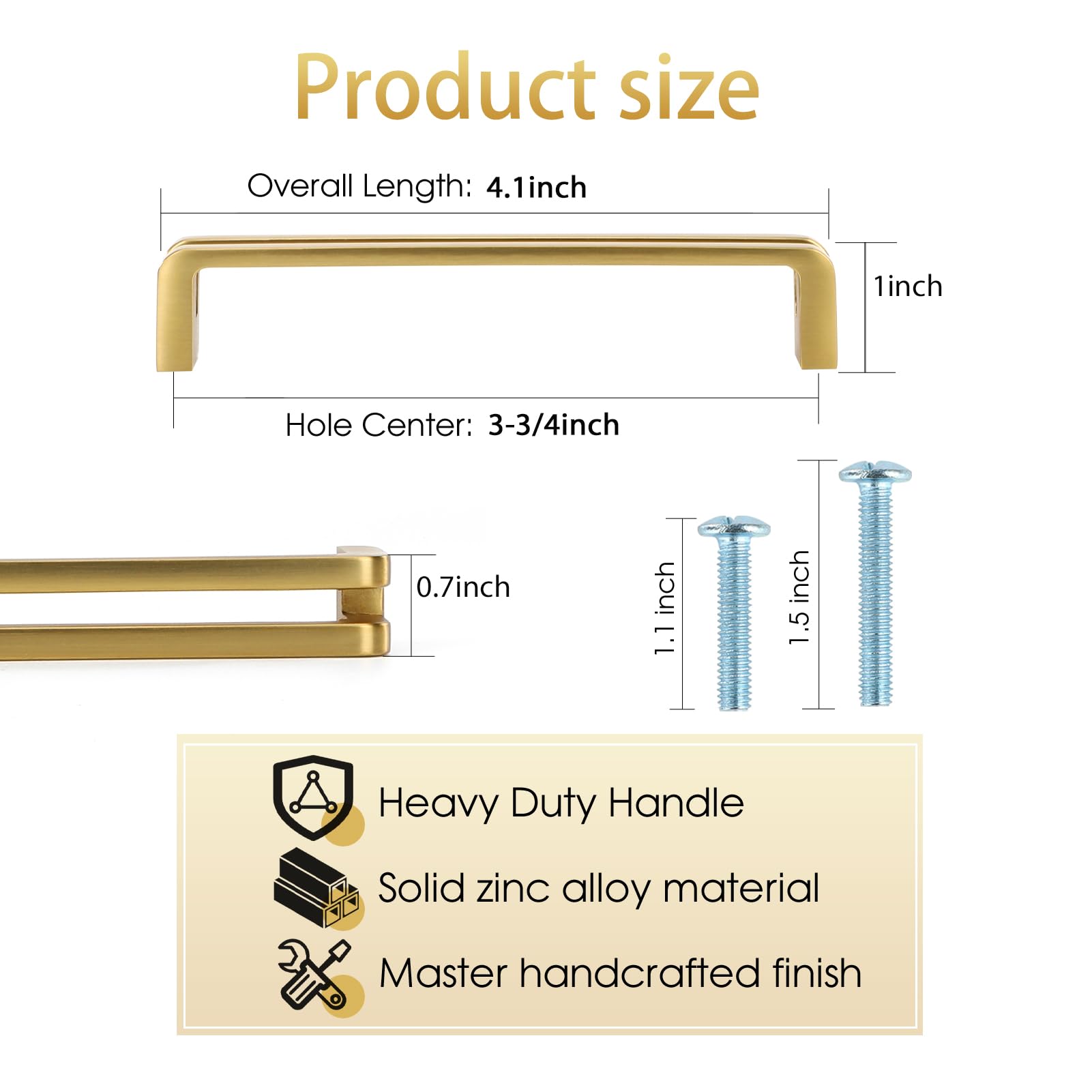 SIVFOTID Lot De 4 Poignées D'armoire, De Tiroir, De Placard De Cuisine