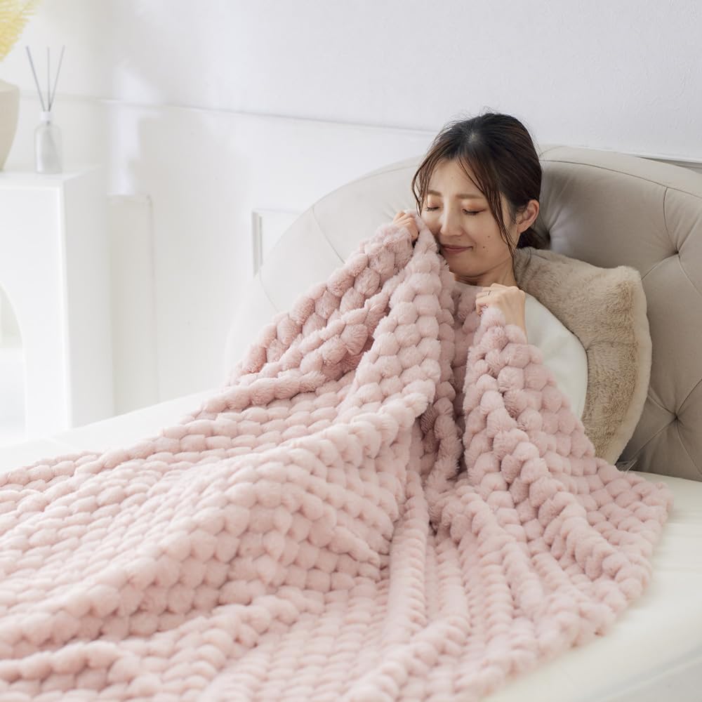 Amazon｜ASHEL ふわポコ ひざ掛け(70cm×100cm) ブランケット ぽこぽこ