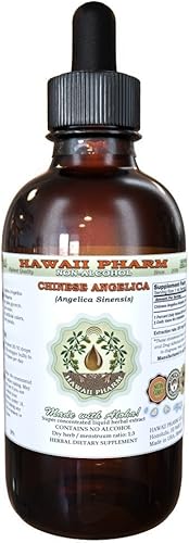 HawaiiPharm Angélica Extracto líquido chino sin alcohol, Angélica orgánica (Angelica Sinensis) Suplemento herbario natural de glicerita de raíz