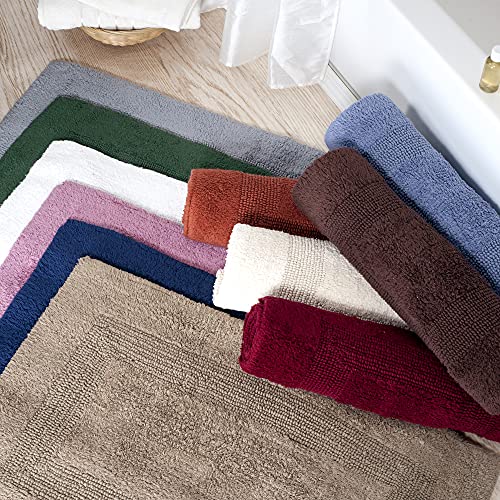 Tapis de bain absorbant grand modèle contre sol froid bleu