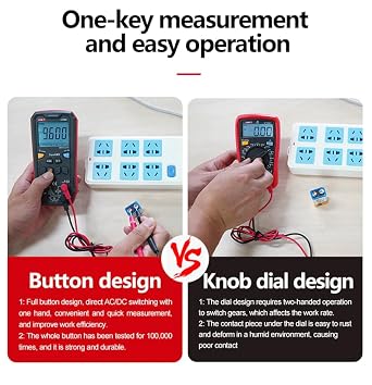 UNI-T Uni-Trend Multimeter clamp Meter UT60S UT60BT UT60EU Smart Digital Multimeter Bluetooth Data Transmission AC DC Voltmeter Capacitance Temperature Tester(UT60S)