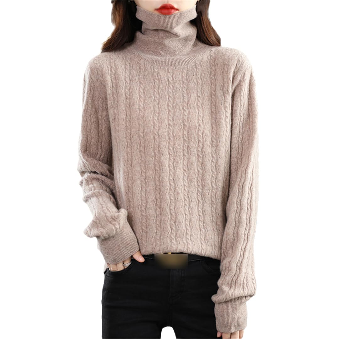 Woman's Turtleneck Sweaters Women Long Sleeve Pullovers Female Wool Knitted Jumper Top