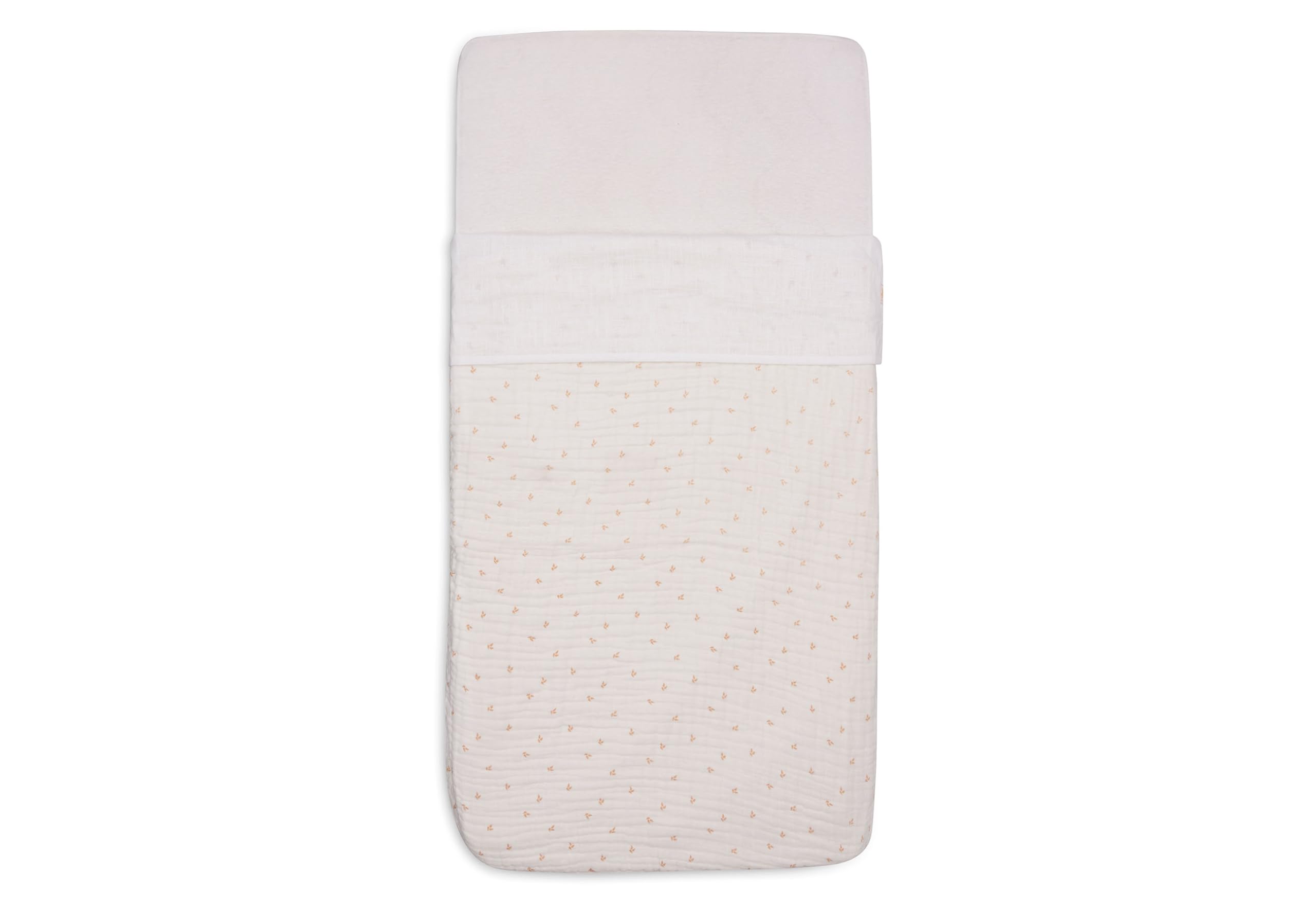 Jollein Bed Sheet Cradle - Slub Ivory - 75 x 100 cm - For Baby Cradle - 100% Cotton - Oeko-Tex Certified - Linen Look - Ivory