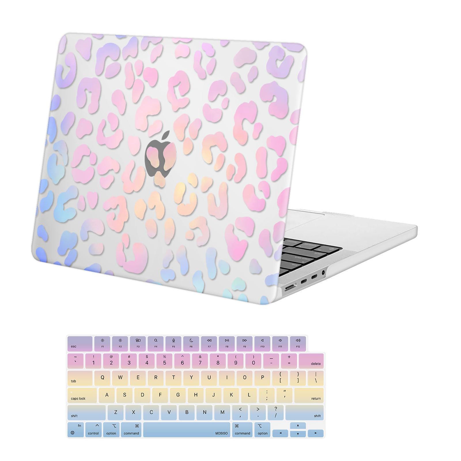 MOSISO Compatible with MacBook Pro 14 inch Case 2025 2024 2023 2022 2021 M5 M4 M3 M2 M1 A3434 A3112 A3185 A3401 A2918 A2992 A2779 A2442, Plastic Hard Shell Cover&Keyboard Cover, Colorful Leopard Grain