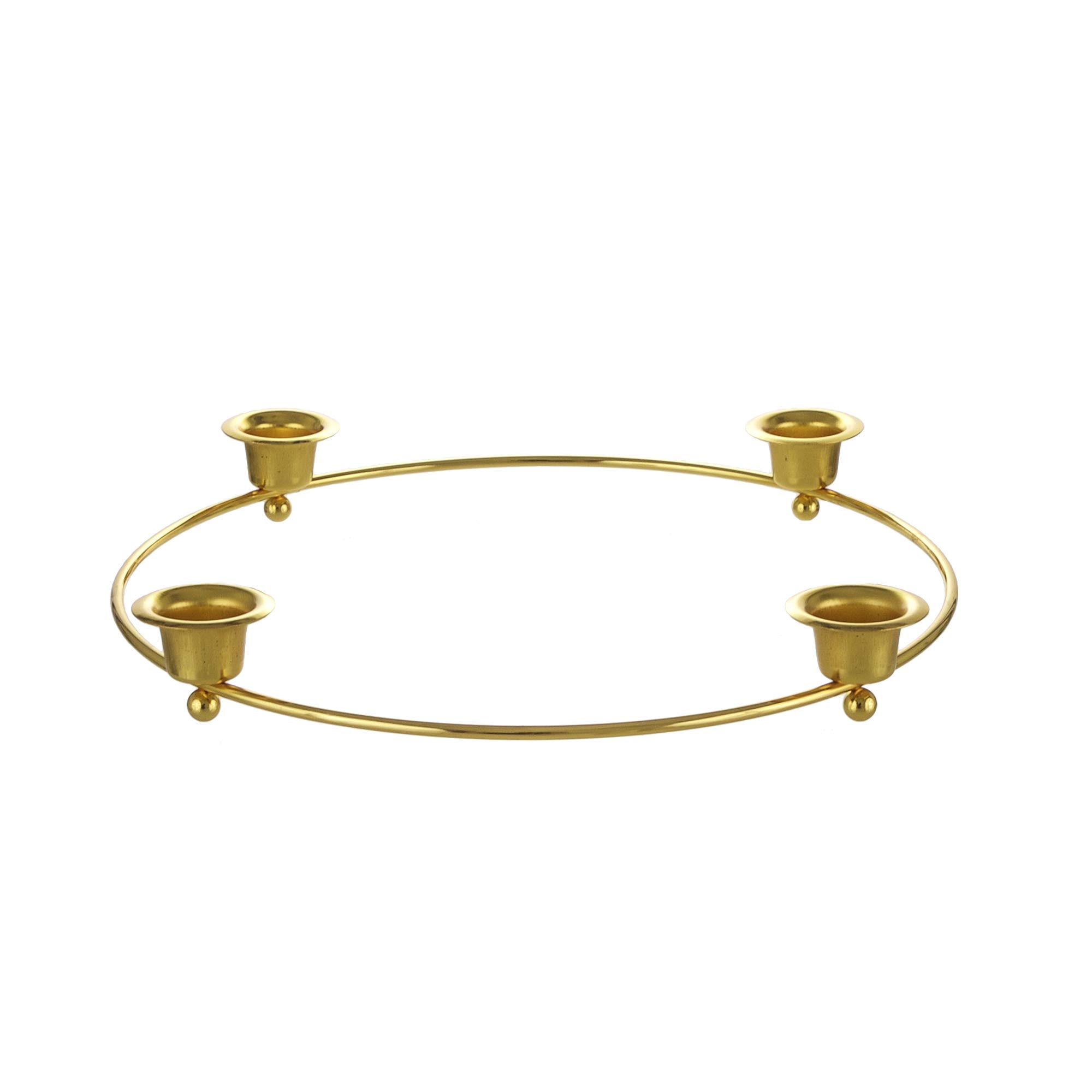 Mega Candles Gold Wreath Advent Ring Taper Metal Candle Holder
