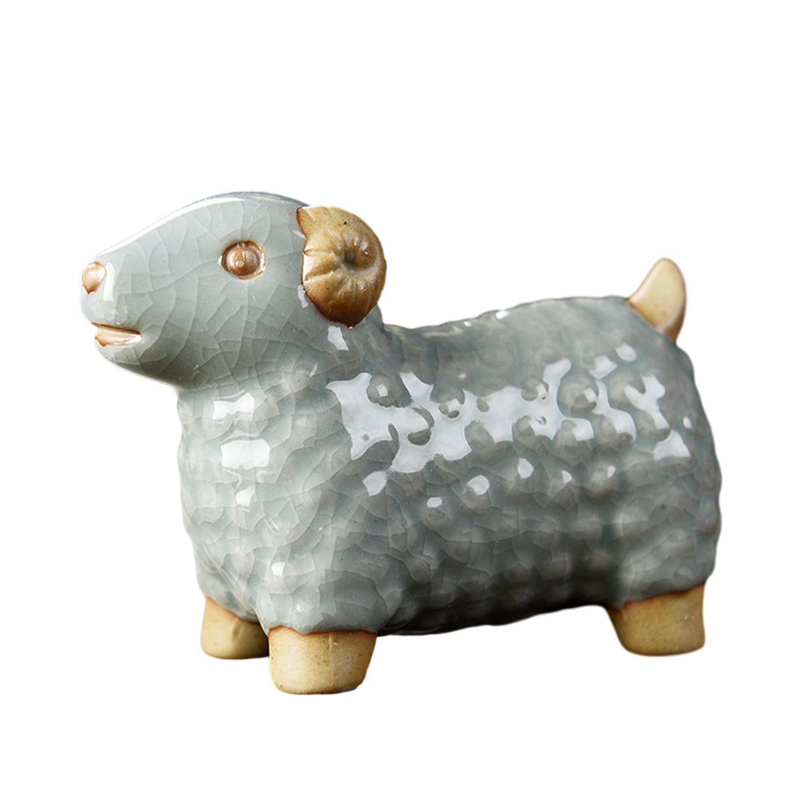 WXMYOZR Chinese Zodiac Figurines 12 Chinese Zodiac Animals Figurines Ceramic 2024 Feng Shui Decor Dragon Year Best Chinese Zodiac Gift,Blue,Sheep
