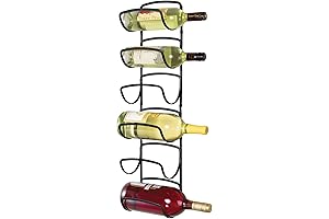 mDesign Modern Decorative Metal Wine Bottle Storage Organizer Rack Holder - 6...