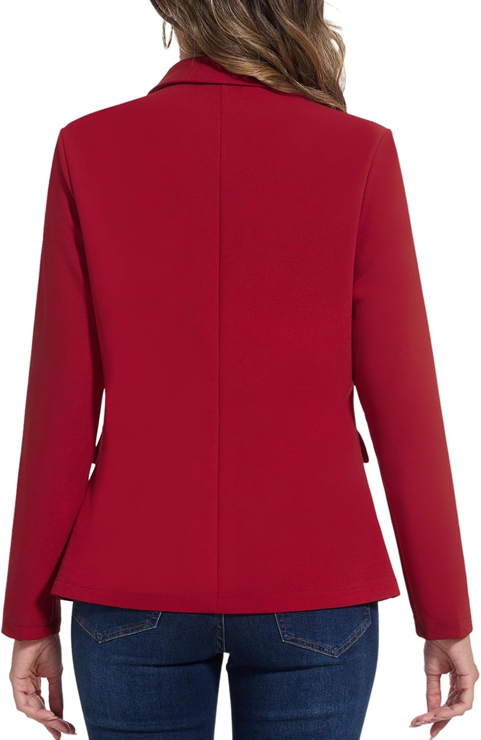 Blazers for Women Long Sleeve Notch Lapel Casual Work Office Blazer Open Front Button Pockets Suit Jackets - Image 5