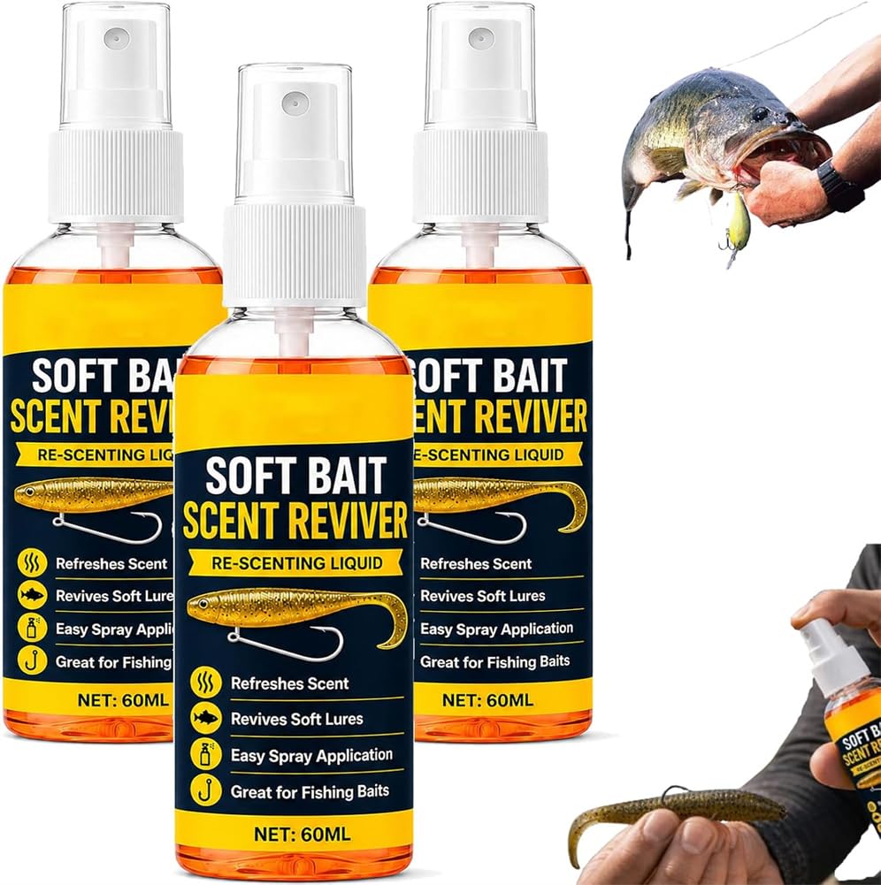 Soft Bait Scent Booster Spray,Fish Attractant Spray,60ml (3 Pcs)
