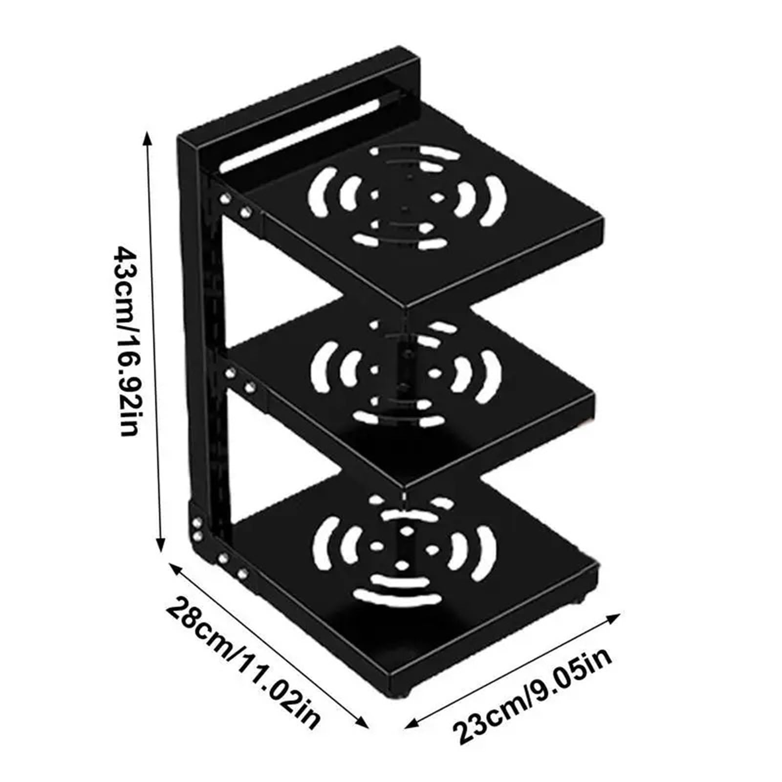 Portapentole Portaoggetti da cucina regolabile | Portaoggetti for pentole sotto il mobiletto for l'organizzazione della cucina(3 Layers)