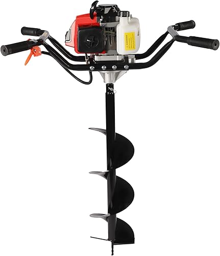 Miniatura 6 de Lidhujnk Taladro de tierra de 2 tiempos de 63 cc con gas de 2 tiempos, taladro de gasolina para plantar, excavación de tierraperforación compatible