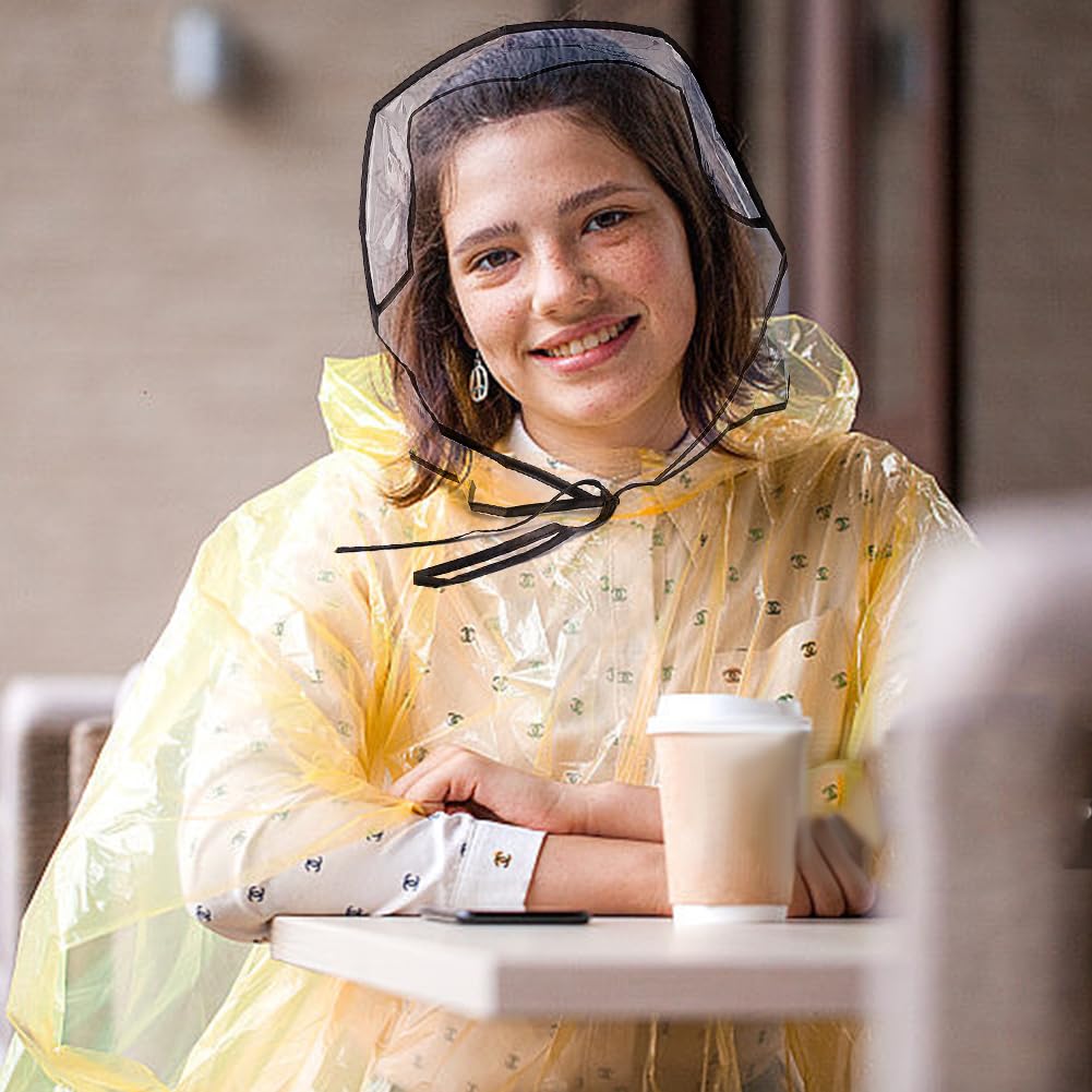 ZEACCT 6 Morceaux Chapeau De Pluie Transparent, Imperméable Et Pliable Pour Femme Et Homme, Adapté Aux Randonnées Et Sports De Plein Air