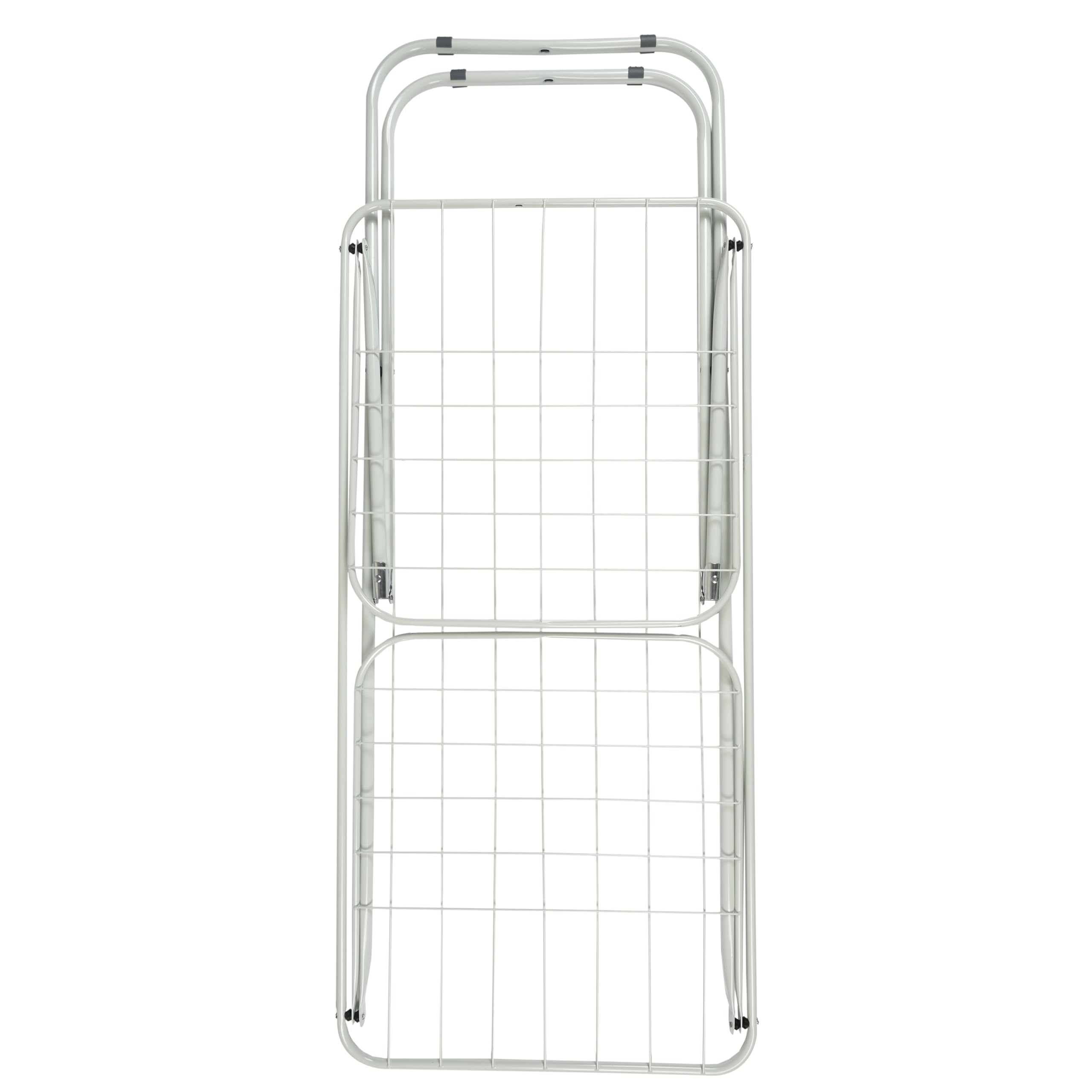 Étendoir à Linge Accordéon 18 m Pliable Blanc | Acier inoxydable, étendoir à linge accordéon, 18 mètres d'étendage, design compact et pliable, buanderie, blanc