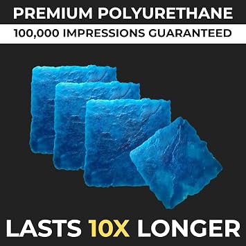 GlobMarble Seamless Concrete Stamps Set of 4 - Made in USA Flexible Slate Texture Mats for Patios, Walkways & Driveways Professional Concrete Stamping Tool for Realistic Stone Finish SKM 1300