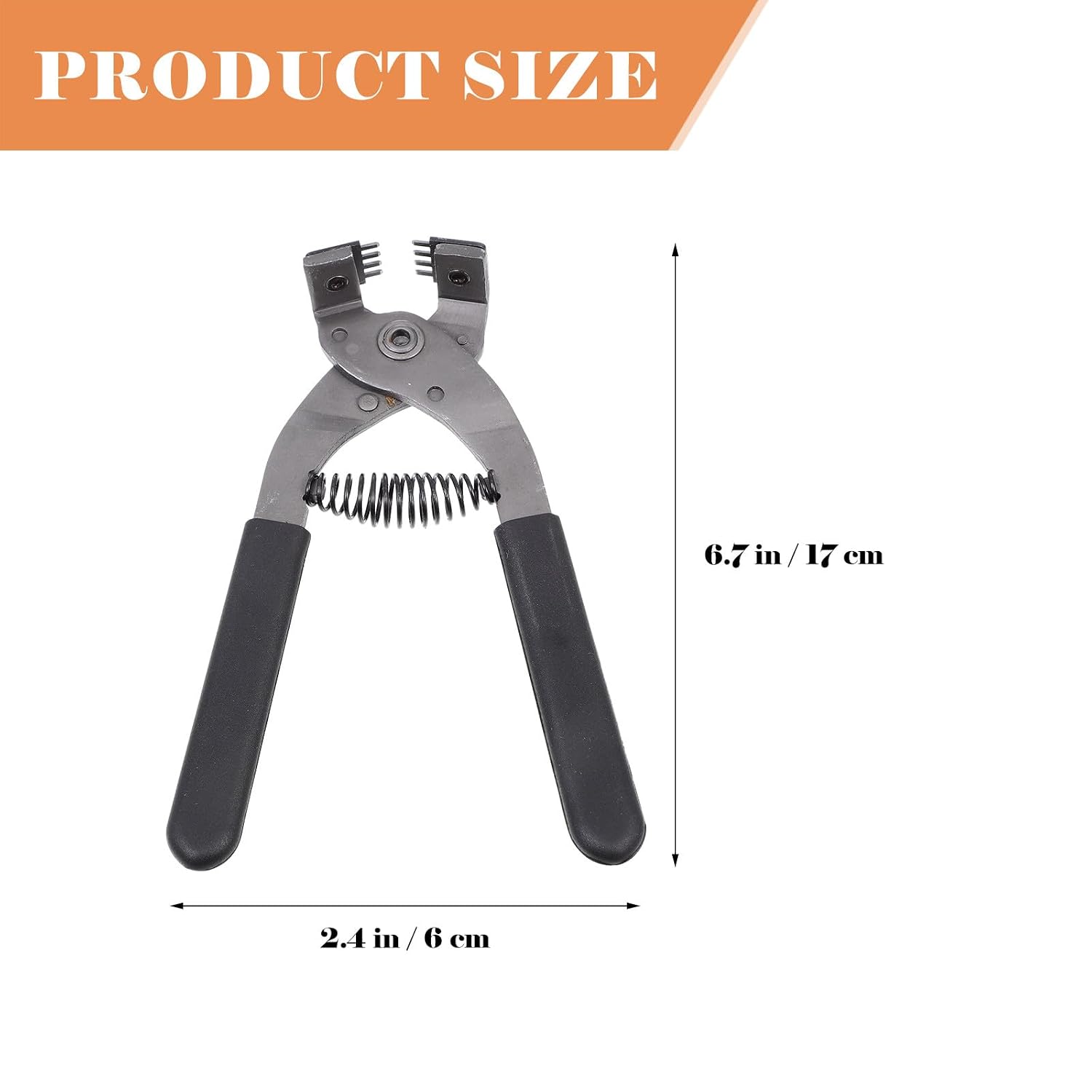 LALAFINA 4mm Silent Leather Punch Tool, Metal DIY Leathercraft Hole Puncher for Belts and Straps, 4-Tooth Leather Punching Pliers for Crafting and Stamping
