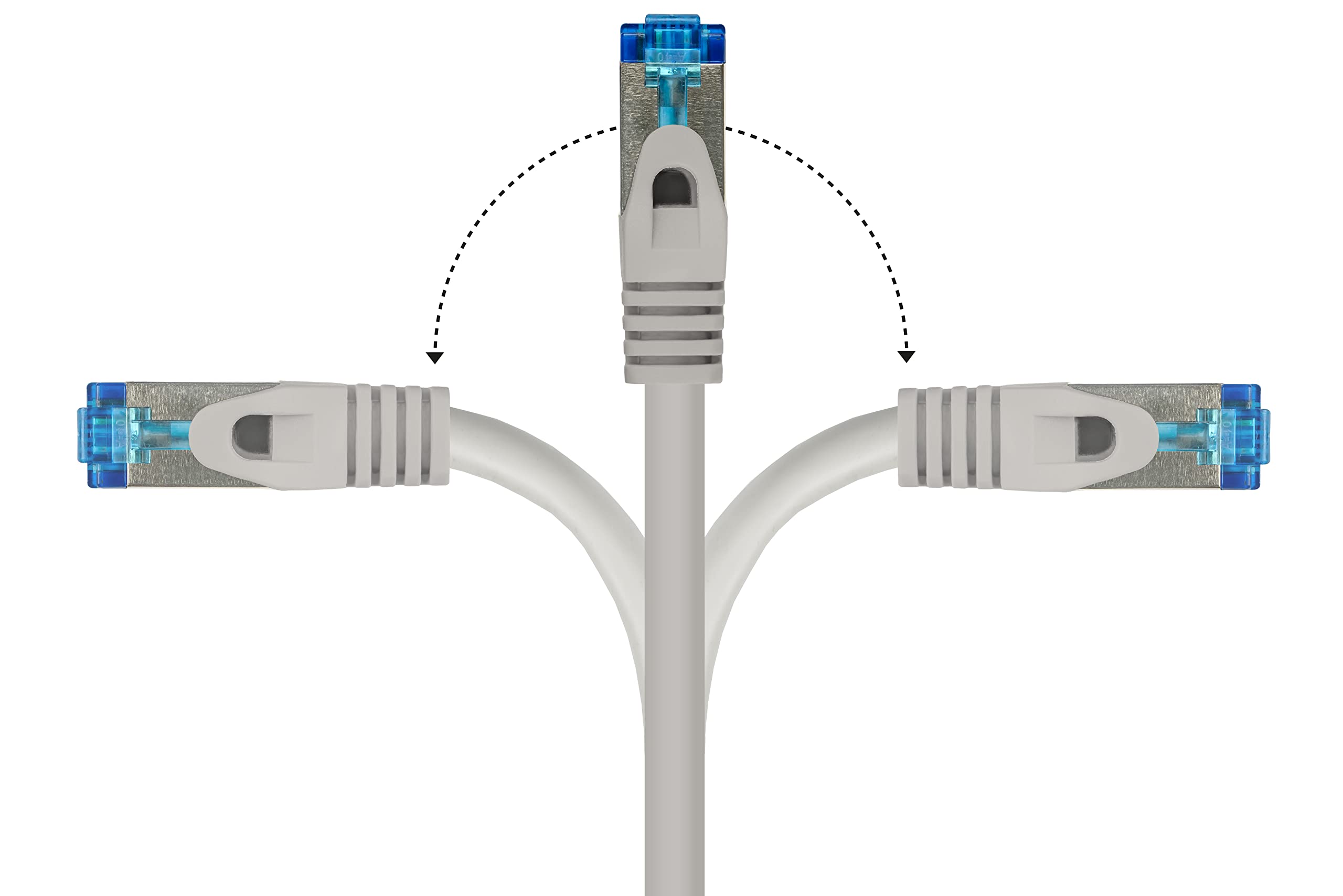 Good Connections SmartFLEX - Cable de conexión Cat.6A, altamente flexible, 10 Gigabit, con conductor de cobre, protección sin enganches, RNS S/FTP PiMF, halógeno LSZH 500 MHz, color blanco