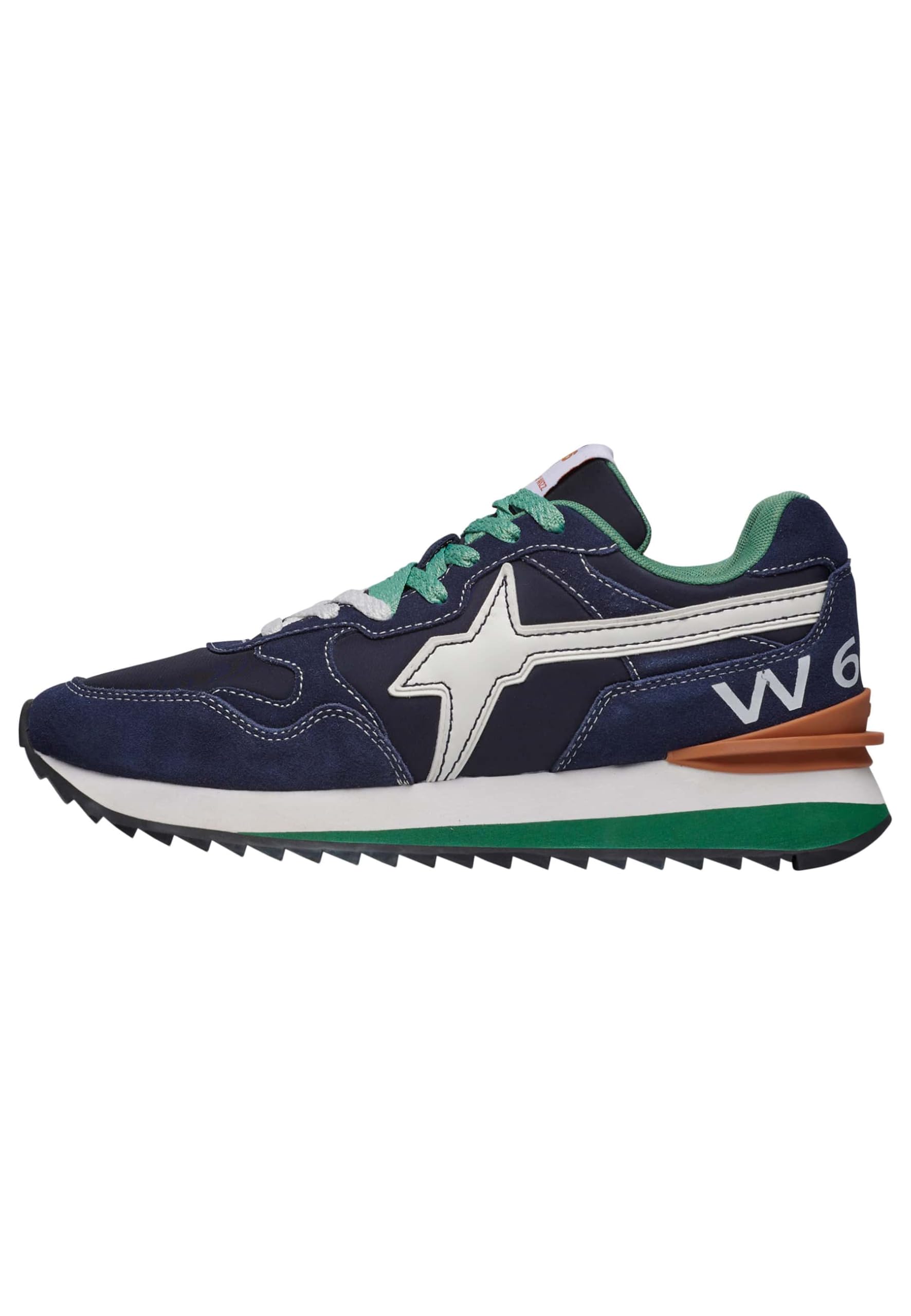 Yak-M. Suede/Nylon Logo Navy-White