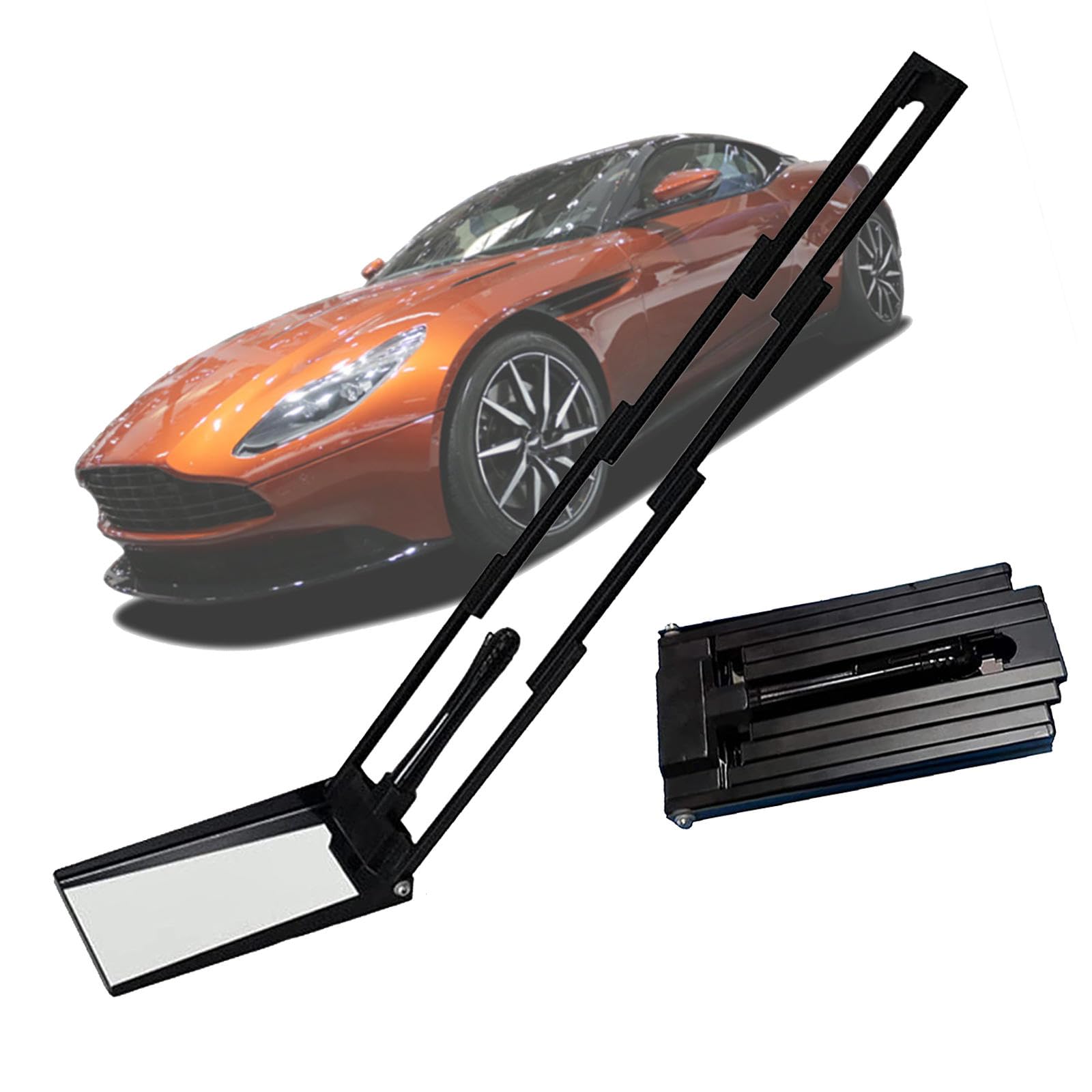 Espejo de Inspección Debajo del Vehículo, Espejo de Inspección Telescópico de Mano con Luz LED, Longitud de Ajuste 15-47 Cm para Control de Seguridad Debajo de Los Automóviles
