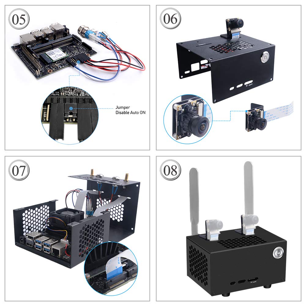 GeeekPi NVIDIA Jetson Nano B01 Metal Case with 4020 PWM Cooling Fan and