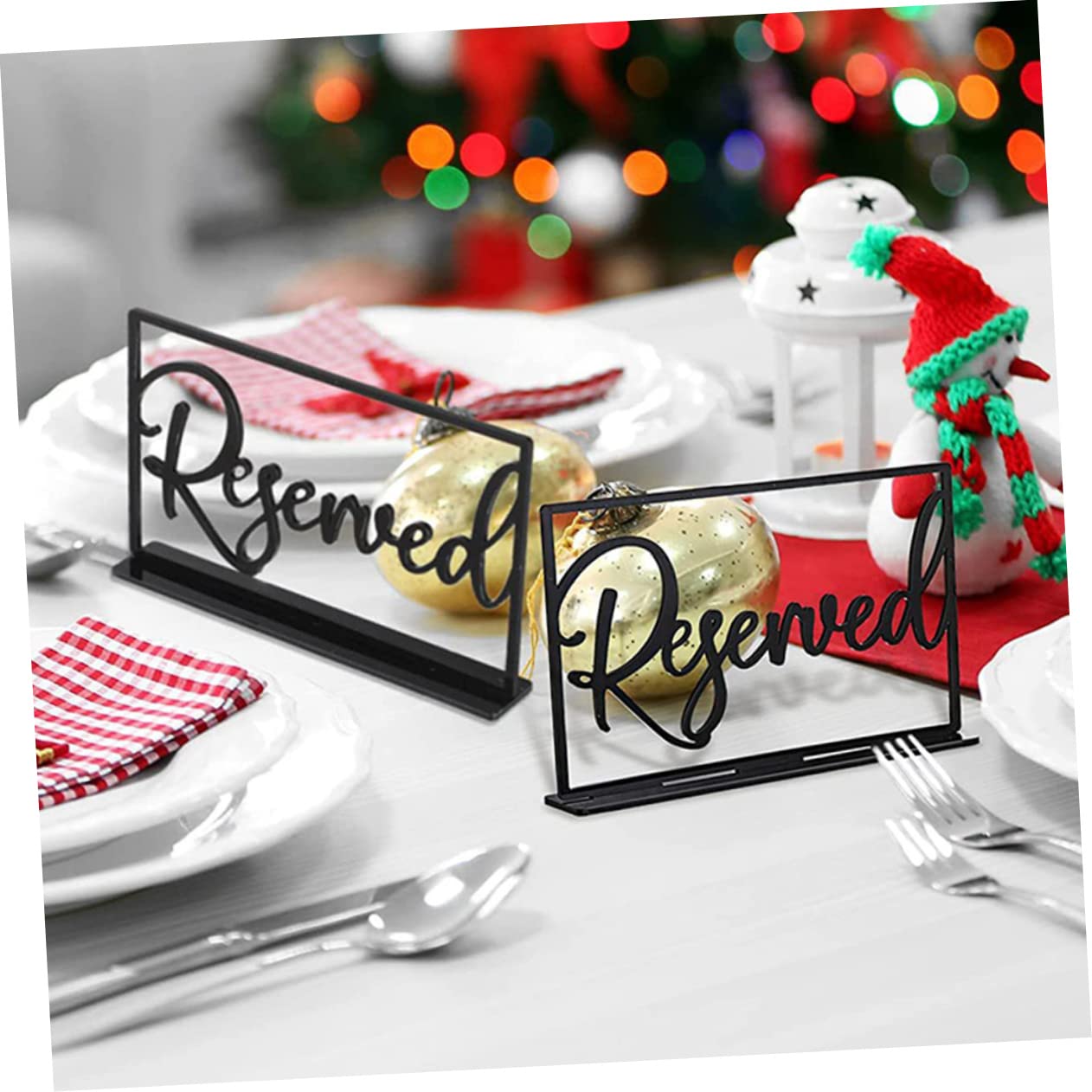 Amosfun 12 Piezas Tablero De Reserva De Asientos Titular De Tarjetas De Lugar De Bodas Letreros Decorativos De Asientos Reservados Signo Reservado De Boda Signos De Mesa Black Acrílico