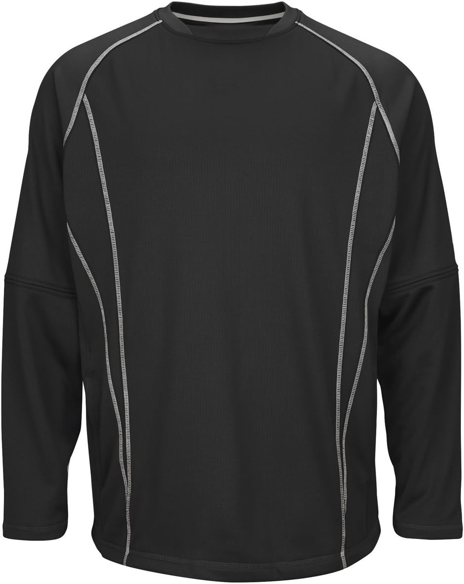 Majestic Men's Fleece Practice Pullover Black/Silver Small