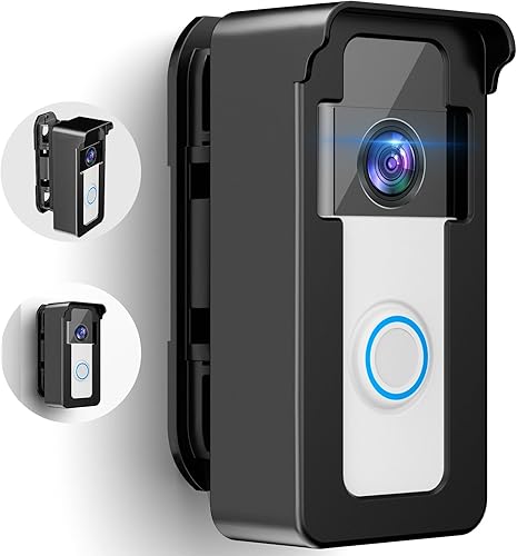 Satisure Soporte de timbre de video antirrobo sin taladro con ángulo ajustable de 45 a 135, 2 soportes tipo timbre con montaje en puerta y montaje