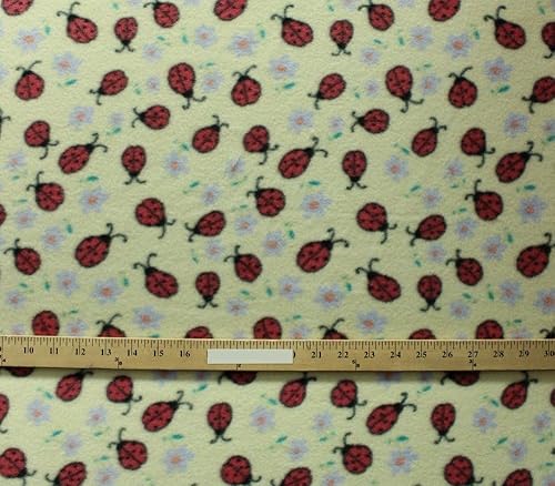 Miniatura 2 de Tela de fondo amarillo con estampado de flores de señora insecto de lana anti-píldora