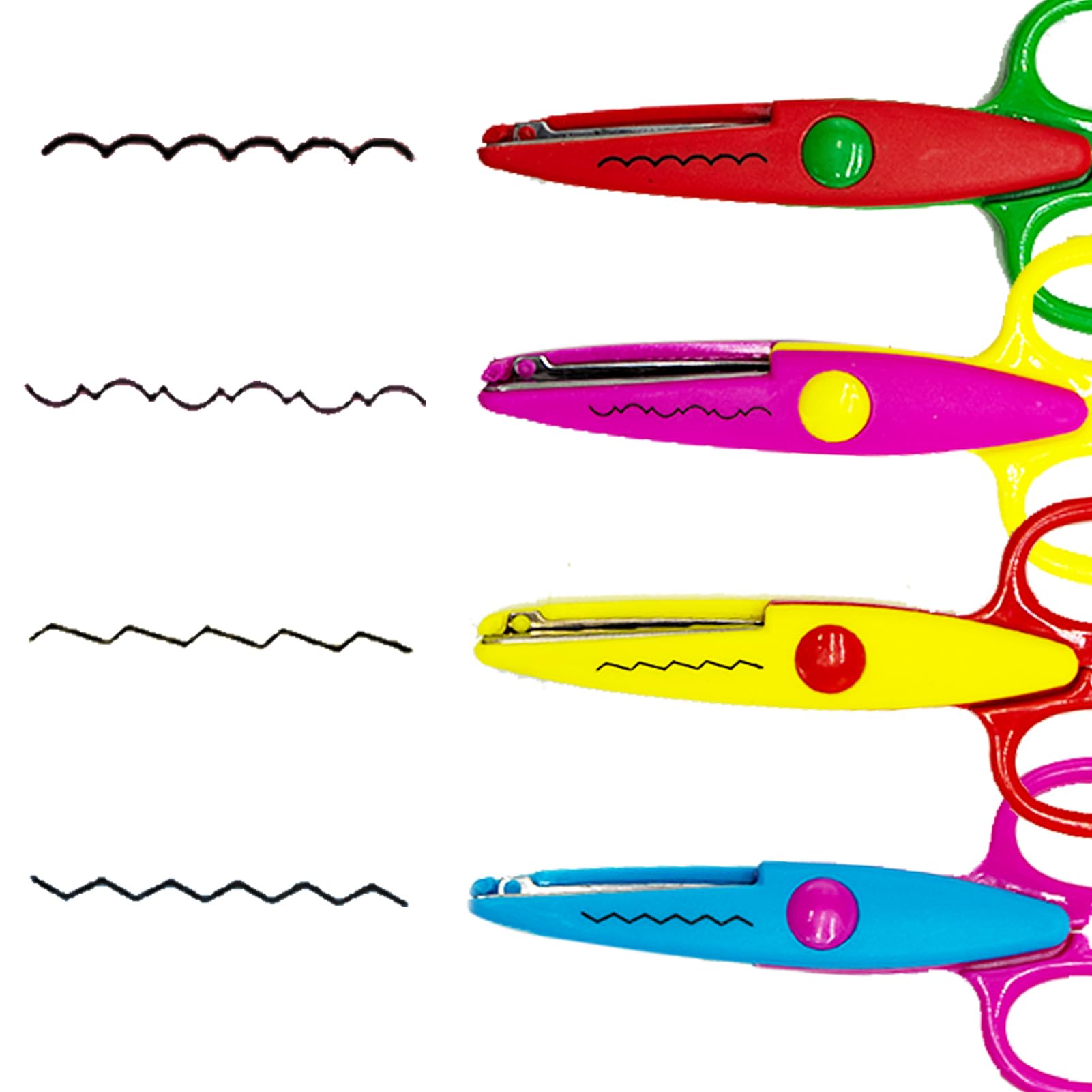 Lot De 6 Paires De Ciseaux De Bricolage Enfants – 8 Pièces Avec Perforatrices Motifs – Créatif, Coloré, Sécurité - 9