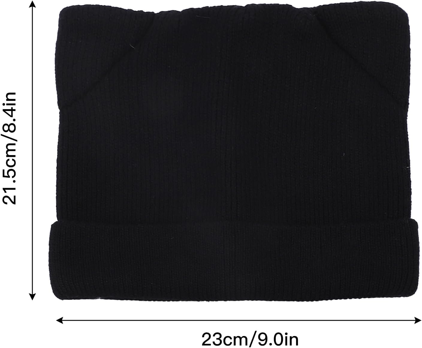 Cat Ear Beanie for Women Girls, Autumn Winter Knit Cuff Beanie Hip Hop Beanie Hat Cat Crochet Ski Cap - Image 4