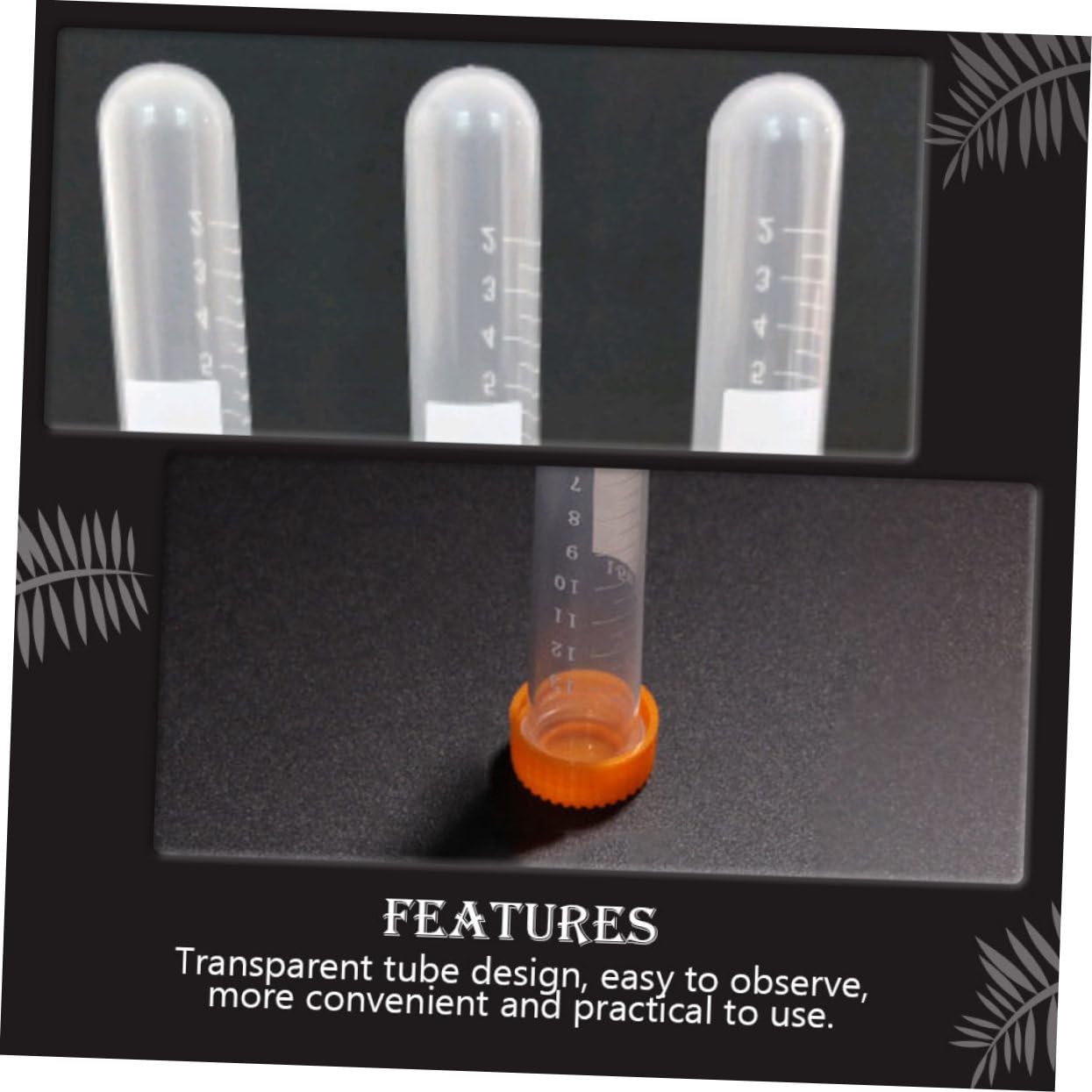 100 pièces Centrifugal Tubes avec Bouchons à Vis Étanches Lot pour Laboratoire Biologie et Hôpital Tubes Essai Coniques Transparente Résistants à Couleur Aléatoire