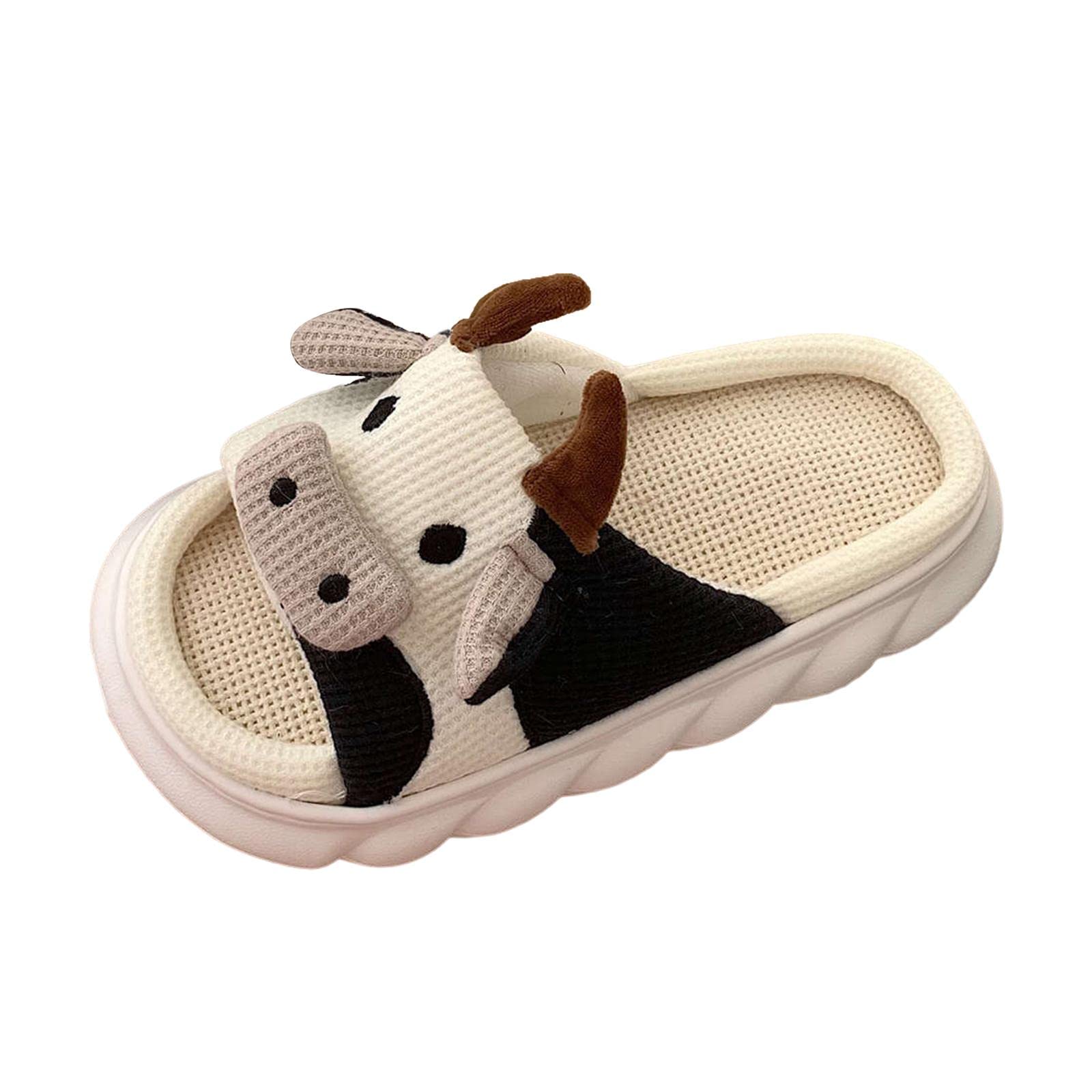 Linen Cotton Slippers Open Toe Non Slip Sho Comfortable for Bedroom 36-37-image-21