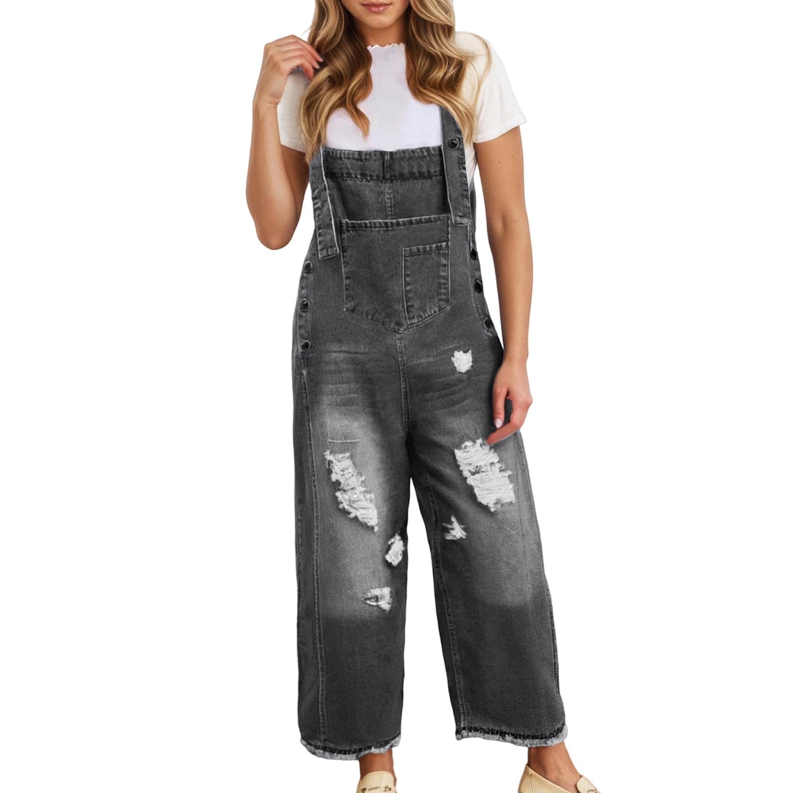 Vestidos Vaqueros Los Suaves Mono Monos Ajustados Vaqueros Ropa Informales Peto Petos Vaquero Baggy Elegante Larga Moda