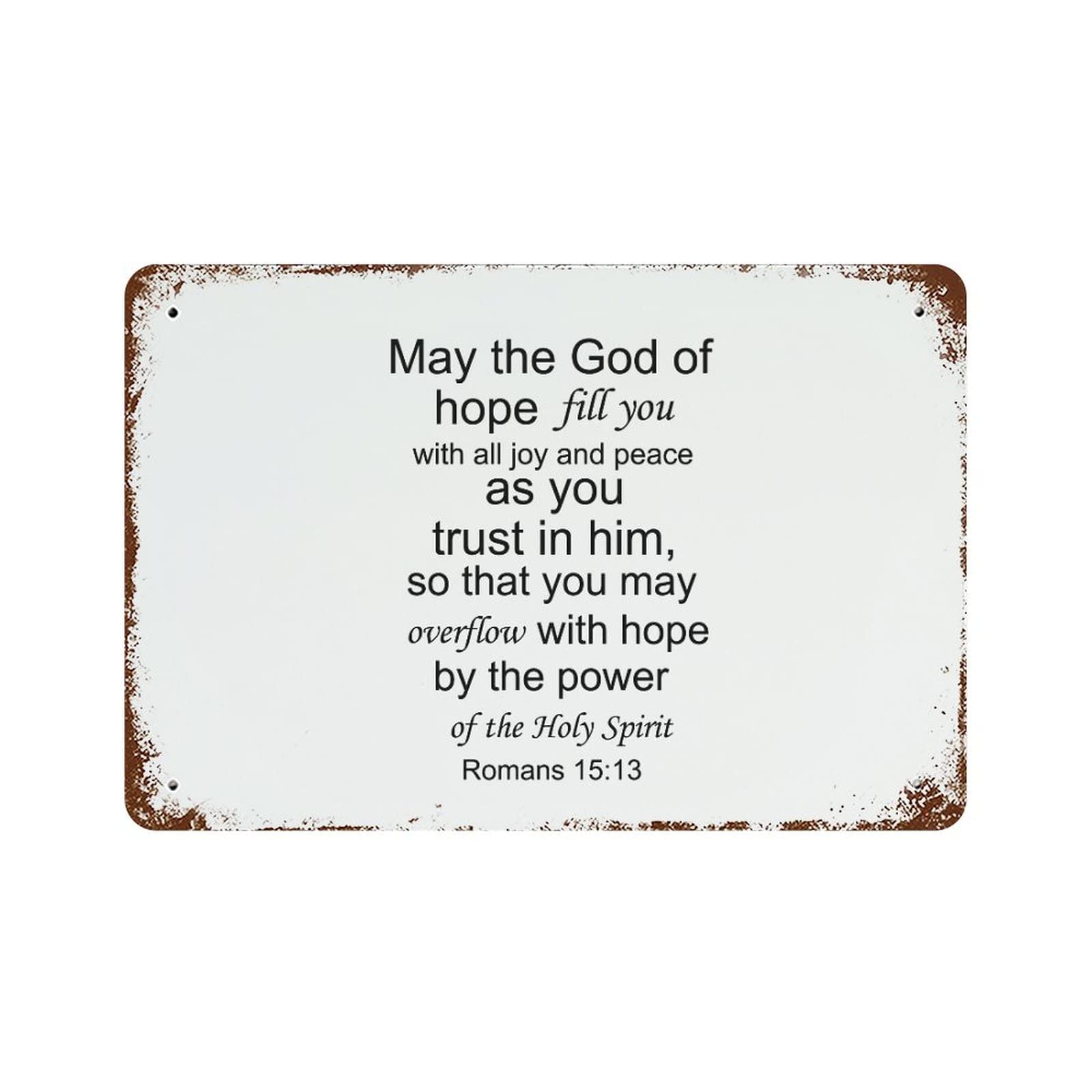 Panneau aluminium May The God of Hope vintage pour déco murale