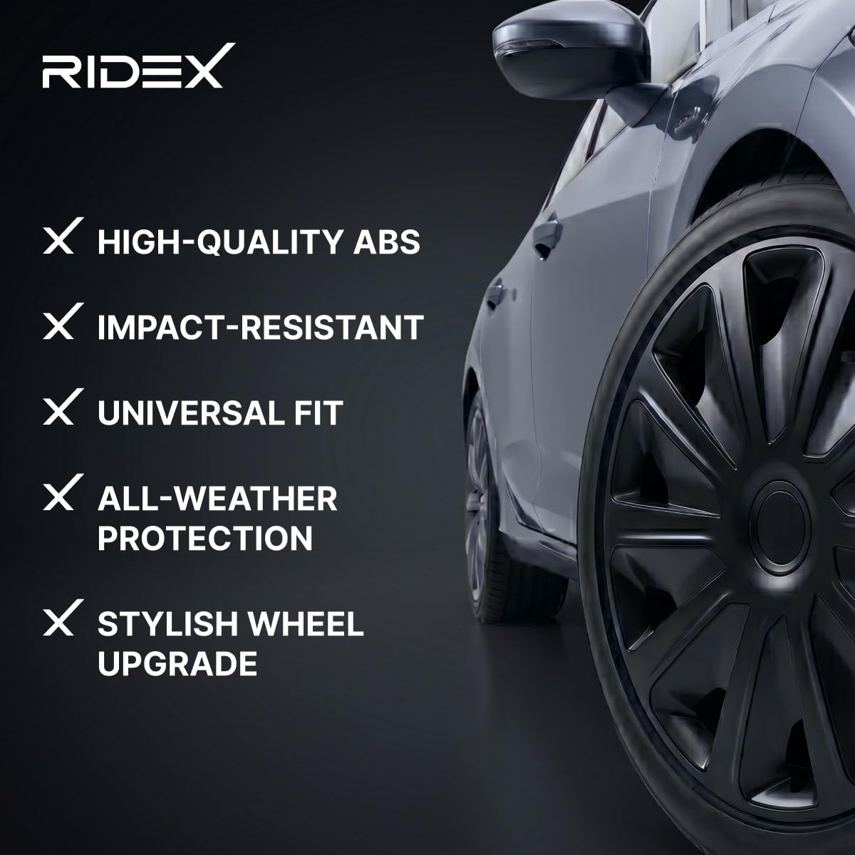 RIDEX Copricerchi 14" pollici argento Copricerchi Auto 100009A0034