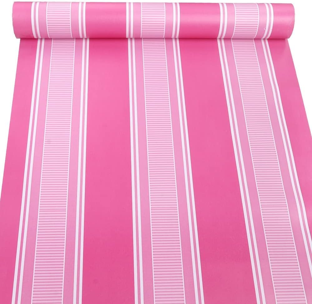 PoetryHome Self Adhesive Vinyl Rose and Pink Stripe Peel