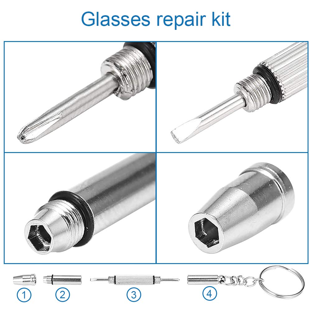 MMOBIEL 1000 pezzi in acciaio inox, micro viti, dadi, rondelle, occhiali da sole, set di riparazione con cacciavite e pinzette in metallo